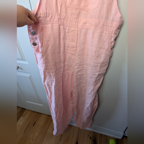 CHADWICK'S Baby Pink Overall Size 6 100% Linen Colorful - Picture 3 of 12